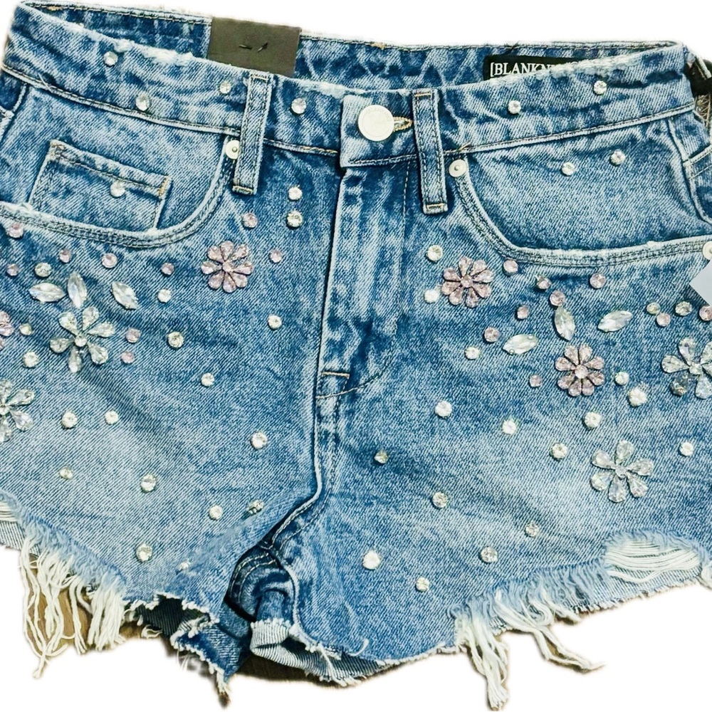 Size 24 BLANKNYC the barrow studded jean shorts NWT VINTAGE HIGH RISE